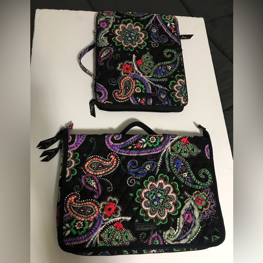 Vera Bradley Kiev Paisley 13”x9” Makeup/Jewelry Case & 11”x8 1/2” Art Book Case